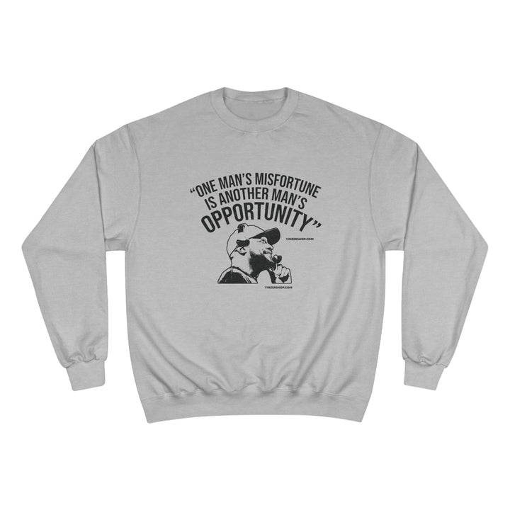 Opportunity - Tomlin Quote - Champion Crewneck Sweatshirt Sweatshirt Printify Light Steel S 