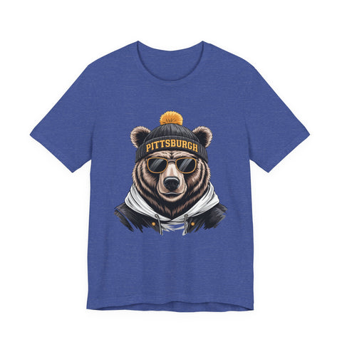 Pittsburgh Game Day Bear - Unisex Jersey Short Sleeve Tee