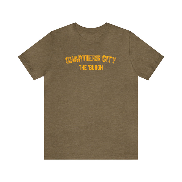 Chartiers City  - The Burgh Neighborhood Series - Unisex Jersey Short Sleeve Tee T-Shirt Printify Heather Olive XL 