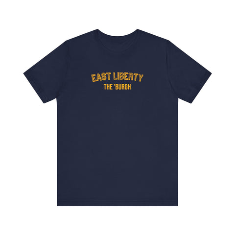 East Liberty  - The Burgh Neighborhood Series - Unisex Jersey Short Sleeve Tee T-Shirt Printify Navy XS 