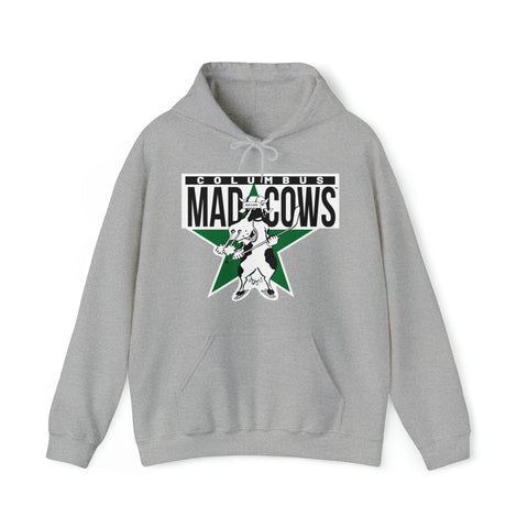 Columbus Mad Cows Hoodie Hoodie Vintage Ice Hockey Sport Grey S 