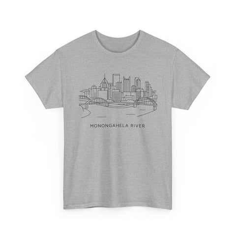 Monongahela River Skyline - Unisex Heavy Cotton Tee