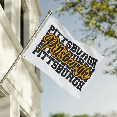 Pittsburgh Block Letters - Double Sided Flag