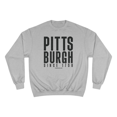Big Pittsburgh - Champion Crewneck Sweatshirt Sweatshirt Printify Light Steel S 