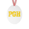 Pittsburgh Merry Christmas Yinz Guys Metal Ornaments Home Decor Printify Oval One Size