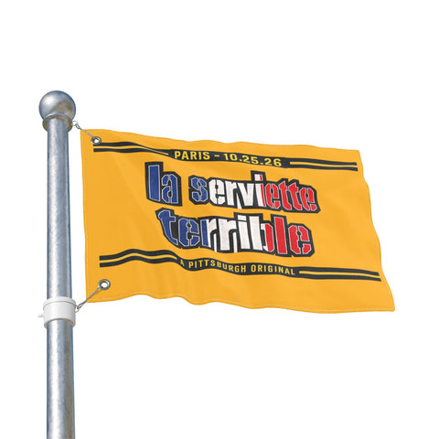 Pittsburgh Steelers French Flag Towel – "La Serviette Terrible" - Double Sided Flag