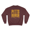 Big Pittsburgh - Champion Crewneck Sweatshirt Sweatshirt Printify Maroon Heather S 