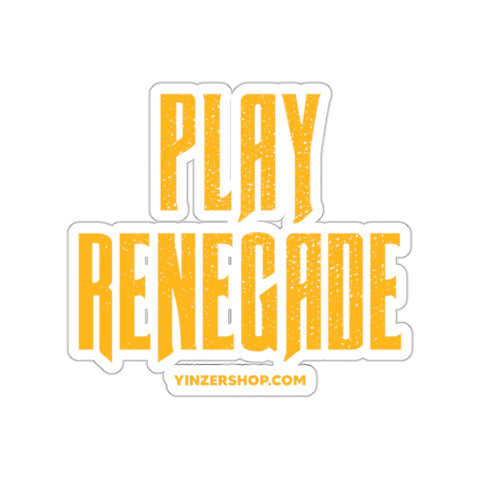 Play Renegade Distressed Font Kiss-Cut Sticker Paper products Printify 2" × 2" White 