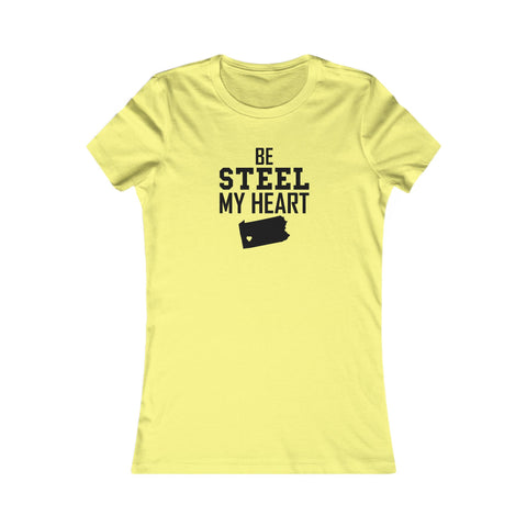 Be Still my Heart Pittsburgh Women's Slim Feminine Fit Tee T-Shirt Printify Yellow S