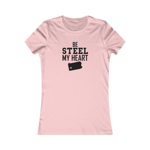 Be Still my Heart Pittsburgh Women's Slim Feminine Fit Tee T-Shirt Printify Pink S