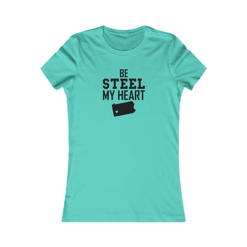 Be Still my Heart Pittsburgh Women's Slim Feminine Fit Tee T-Shirt Printify Teal S