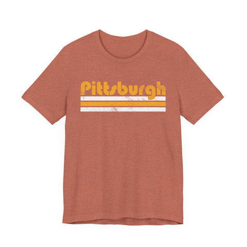 Vintage Pittsburgh Stripes - Unisex Jersey Short Sleeve Tee