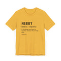 Pittsburghese Definition Series - Nebby - Short Sleeve Tee T-Shirt Printify Heather Yellow Gold XS