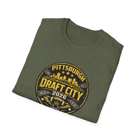 NFL Draft City 2026 T-Shirt — Pittsburgh Skyline Football Fan Tee