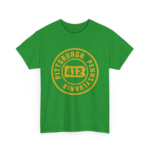 412 Pittsburgh Stamp - Unisex Heavy Cotton Tee
