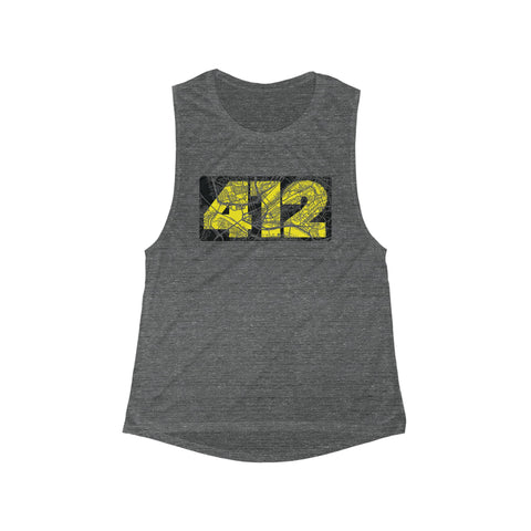 412 Map - Women's Flowy Scoop Muscle Tank