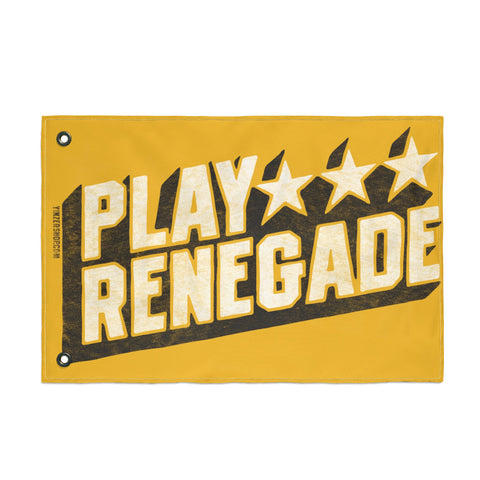 Play Renegade Retro Star Graphic - Double Sided Yellow Flag