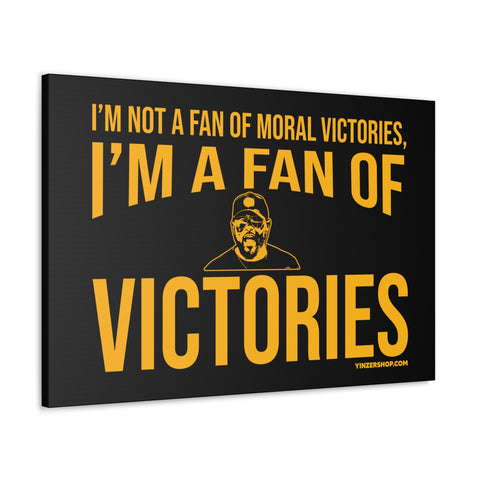 I'm a Fan of Victories - Coach Tomlin Quote - Canvas Gallery Wrap Wall Art Canvas Printify 36" x 24" 1.25"