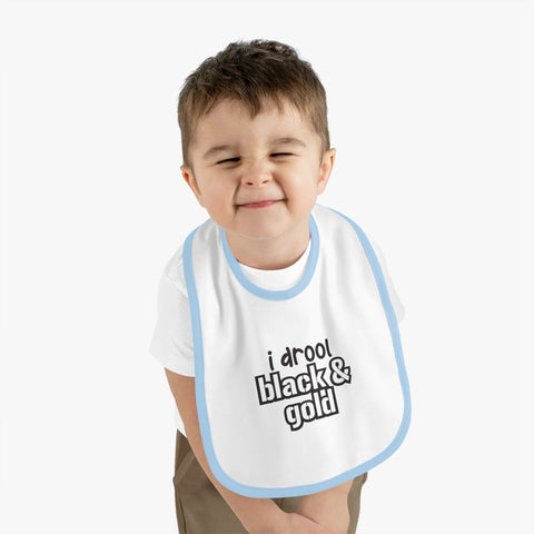 I Drool Black and Gold - Cotton Baby Bib