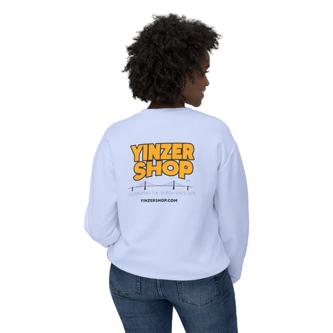 YinzerShop Serving Since 2015 - Print on back - Comfort Colors® 1466 Unisex Lightweight Crewneck Sweatshirt