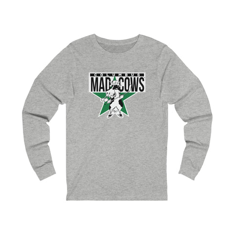 Columbus Mad Cows Long Sleeve Shirt Long-sleeve Vintage Ice Hockey Athletic Heather XS 