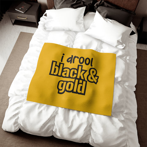 I Drool Black and Gold - TT Style - Sweatshirt Blanket