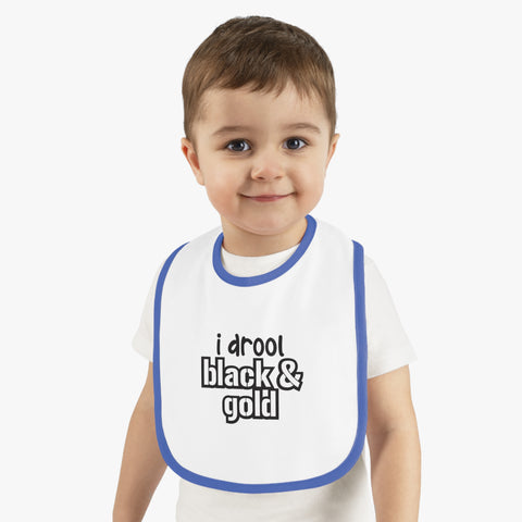 I Drool Black and Gold - Cotton Baby Bib
