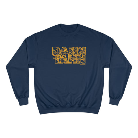 Dahntahn Map - Champion Crewneck Sweatshirt Sweatshirt Printify Navy S 