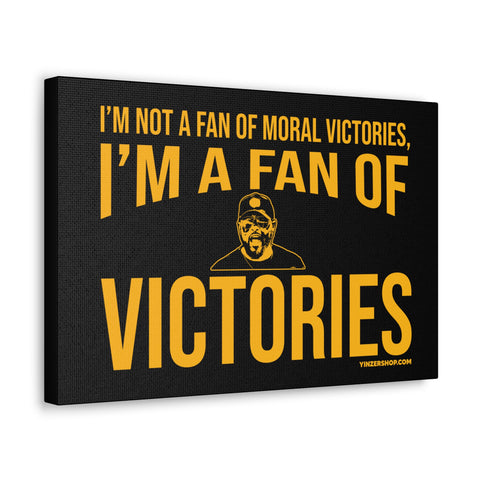 I'm a Fan of Victories - Coach Tomlin Quote - Canvas Gallery Wrap Wall Art Canvas Printify 18″ x 12″ 1.25"