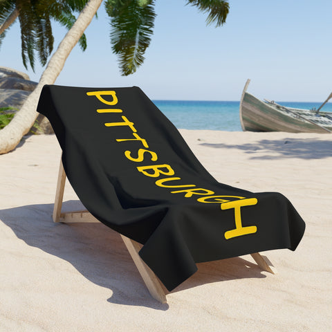 Pittsburgh Bubble Letters - Beach Towel