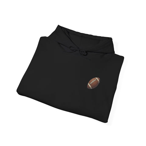 Football Pocket Hoodie with 'Somehow' Labrador Vintage Poster Back
