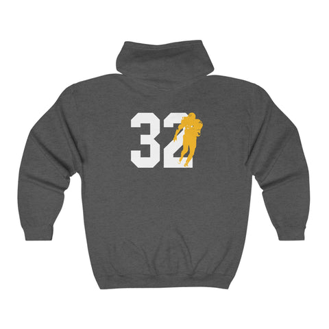 Legends Series - Franco Harris 32 - Hooded Full Zipper Sweatshirt Hoodie Printify   