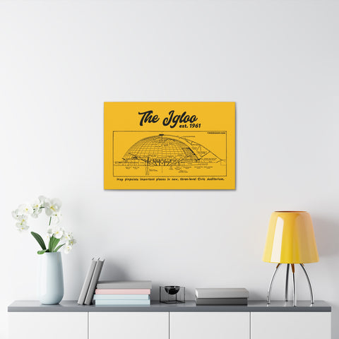 The Igloo - 1961 - Civic Arena - Retro Schematic - Canvas Gallery Wrap Wall Art Canvas Printify   