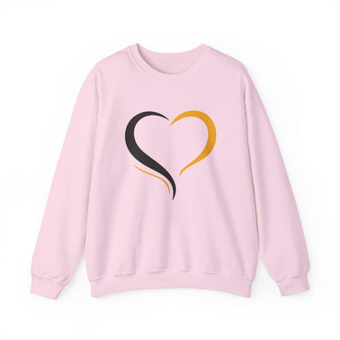 Black and Yellow Heart - Heavy Blend™ Crewneck Sweatshirt