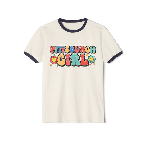 Pittsburgh Girl Retro Cotton Ringer T-Shirt