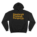 Pittsburgh Sports Teams Ampersand - Champion Hoodie Hoodie Printify Black S 