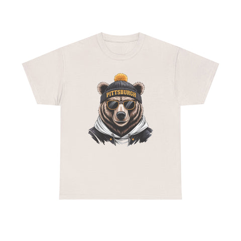 Pittsburgh Game Day Bear - Unisex Heavy Cotton Tee