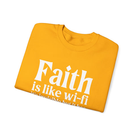 Faith is Like Wifi - Heavy Blend™ Crewneck Sweatshirt