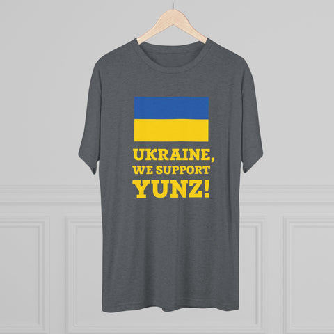 Ukraine, We Support Yunz! - Tri-Blend Crew Tee T-Shirt Printify   