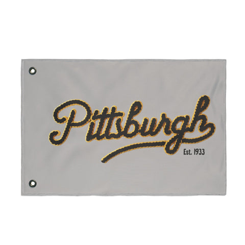 Pittsburgh Faux Embroidery - Double Sided Flag