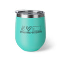 Peace Love & Pittsburgh with Carnegie Quote Copper Vacuum Insulated Cup, 12oz Mug Printify Turquoise 12oz