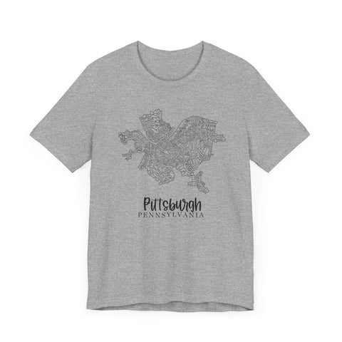 Pittsburgh Topo Word Map Graphic Premium Fit T-shirt