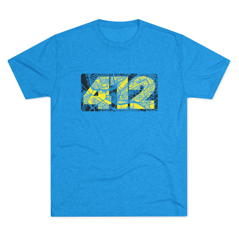 412 Map Graphic - Tri-Blend Crew Tee T-Shirt Printify S Tri-Blend Vintage Turquoise