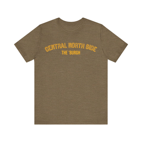 Central North Side  - The Burgh Neighborhood Series - Unisex Jersey Short Sleeve Tee T-Shirt Printify Heather Olive S 