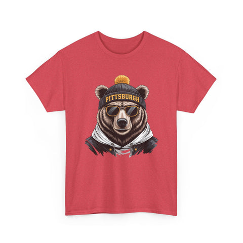 Pittsburgh Game Day Bear - Unisex Heavy Cotton Tee