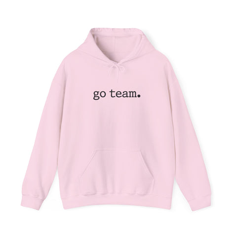 go team embroidered minimalist hoodie | simple sports slogan