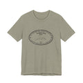 Pittsburgh Border Stamp - Short Sleeve T-Shirt in heather military green with black stamp design, perfect for fast delivery and everyday style.