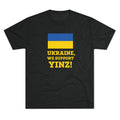 Ukraine, We Support Yinz! - Tri-Blend Crew Tee T-Shirt Printify S Tri-Blend Vintage Black 