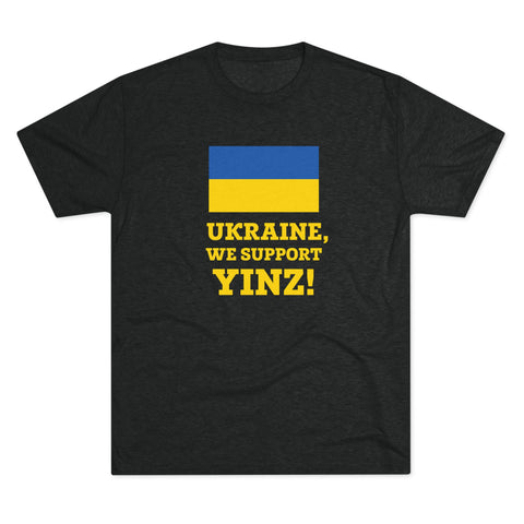 Ukraine, We Support Yinz! - Tri-Blend Crew Tee T-Shirt Printify S Tri-Blend Vintage Black 