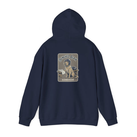 Football Pocket Hoodie with 'Somehow' Labrador Vintage Poster Back